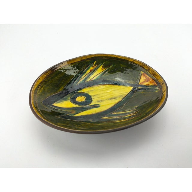 Mid-Century Modern West German Ceramic Bowl with Fish Motif by Bücking-Börnsen, 1960s For Sale - Image 3 of 9
