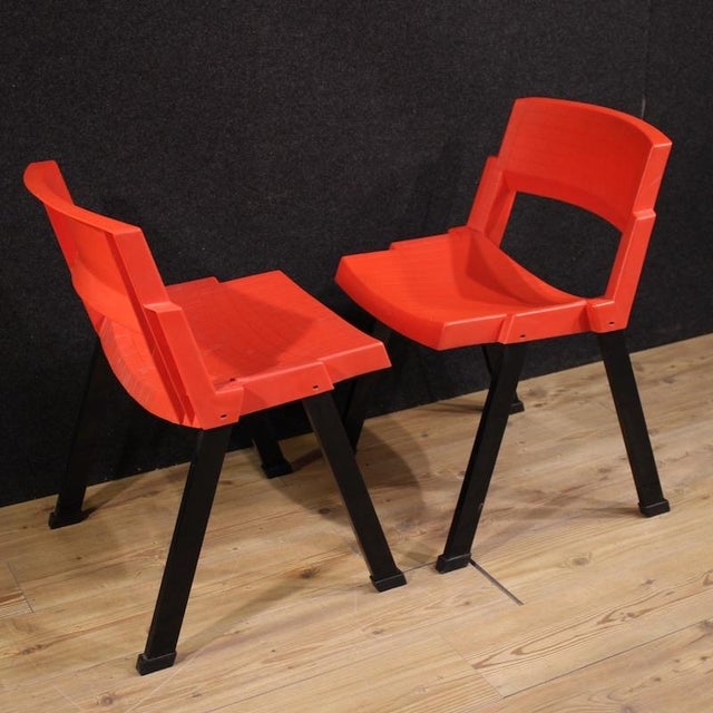 Red City Chairs by Lucci & Orlandini for Lamm, 1980s, Set of 2 For Sale - Image 11 of 13