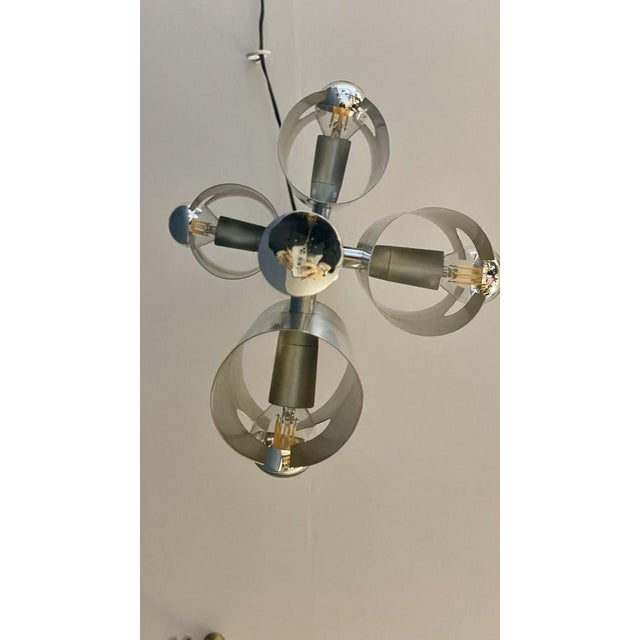 Silver Lamp with 4 Top Bulbs For Sale - Image 13 of 15