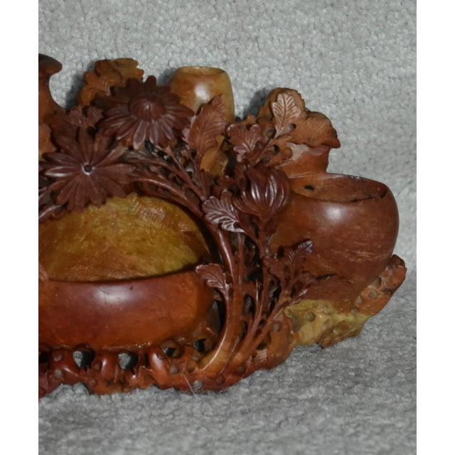 Vintage Asian Carved Soapstone Decorative Piece For Sale In Philadelphia - Image 6 of 12