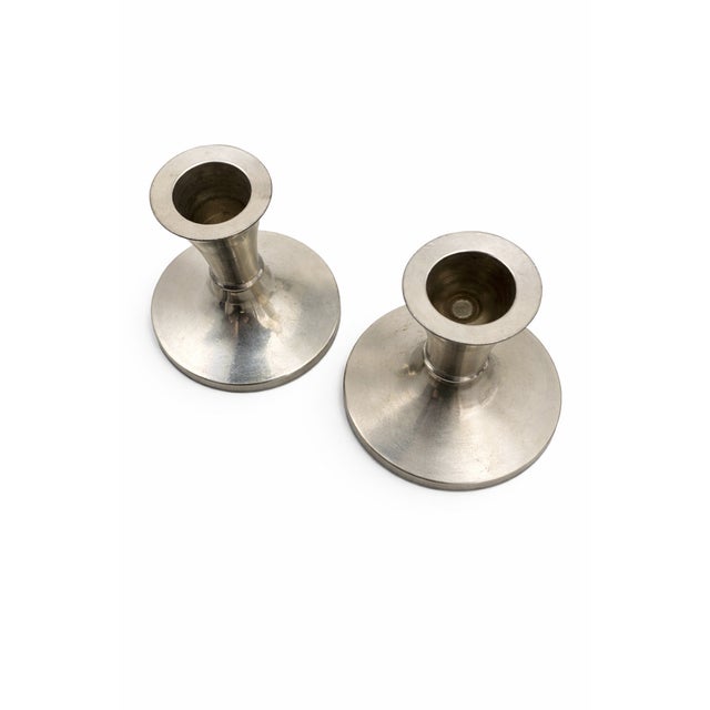 Model 2729 Pewter Candlesticks by Just Andersen, Denmark, 1940s, Set of 2 For Sale - Image 6 of 9