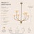 French Aloadecor French Modern Warm Brass Curved Staggered Chandelier With White Fabric Shades For Sale - Image 3 of 8