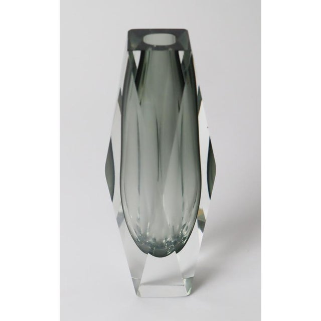 Glass Smoky Grey Murano Glass Vase attributed to Flavio Poli for A. Mandruzzato, 1960s For Sale - Image 7 of 10
