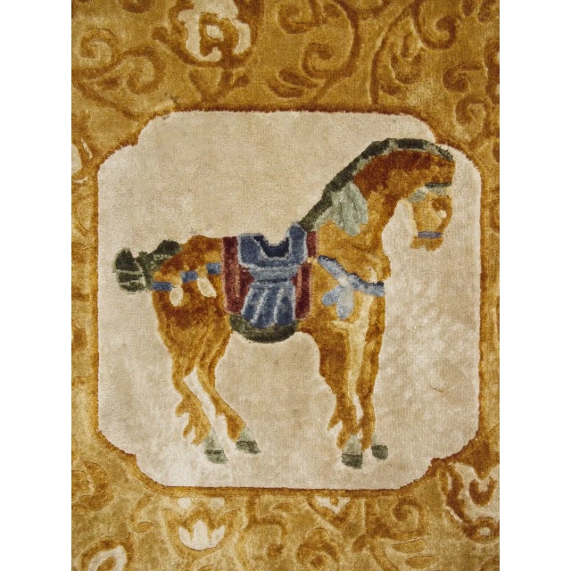 2000 - 2009 Art Deco Chinese Silk Rug in Gold For Sale - Image 5 of 10
