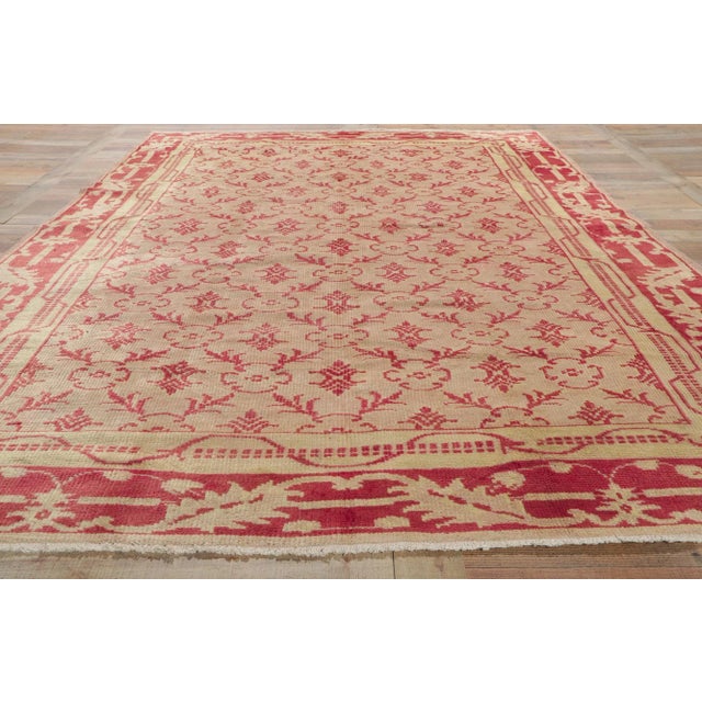 Antique Turkish Oushak Rug- 06'09 X 09'10 For Sale In Dallas - Image 6 of 9