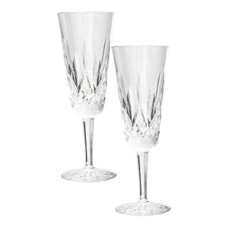 Mid 20th Century Waterford Lismore Champagne Toasting Flutes, Pair For Sale
