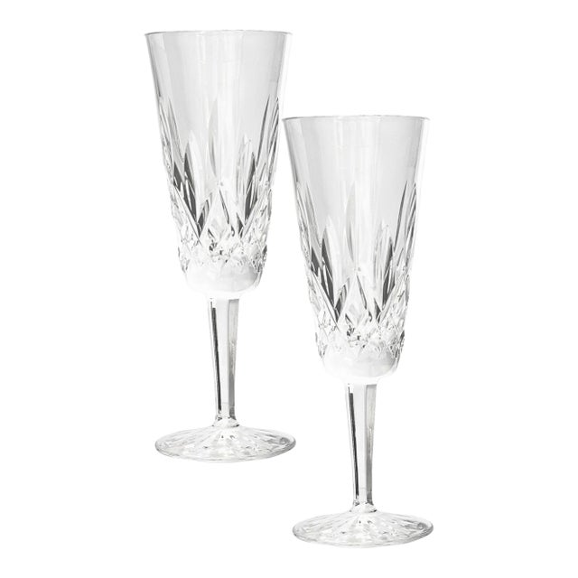 Waterford Lismore Champagne Toasting Flutes, Pair For Sale