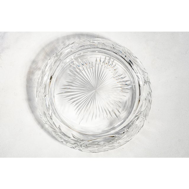 Stunning Large Antique Crystal Powder Jar Sterling Silver Lid Floral Cut Glass Edwardian Vanity Box For Sale - Image 14 of 16