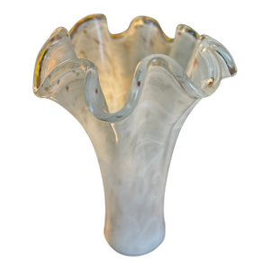 Italian Hand-Blown Art Glass by Tammaro Home, Murano-Style Handkerchief Vase