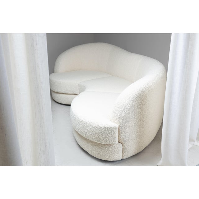 White Bean Buckle Sofa, 1960s For Sale - Image 10 of 13