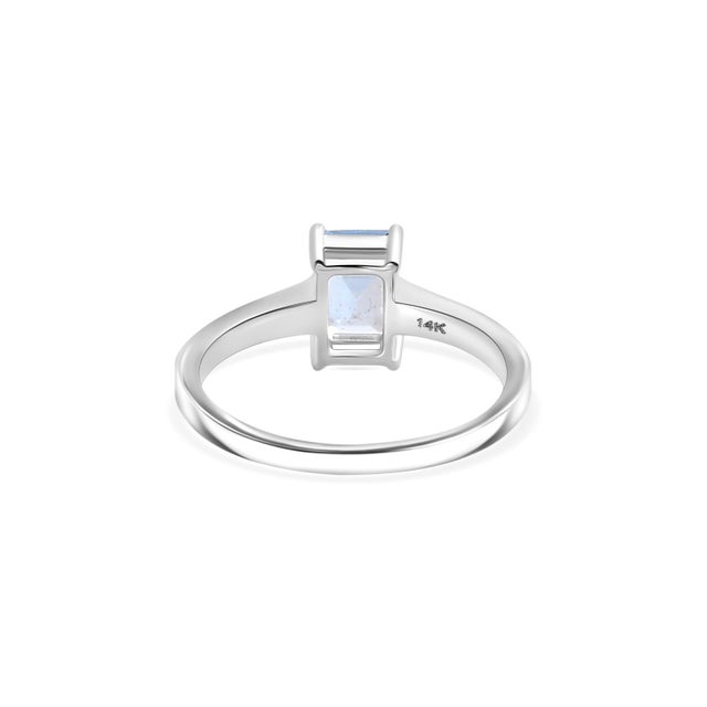 Not Yet Made - Made To Order Octagon Cut Natural Aquamarine Solitaire Ring Size 5.5 For Sale - Image 5 of 12