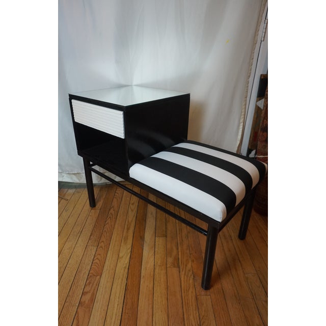 Mengel Furniture Co. 1950s French Raymond Loewy for Mengel Ebonized Telephone Stand For Sale - Image 4 of 13