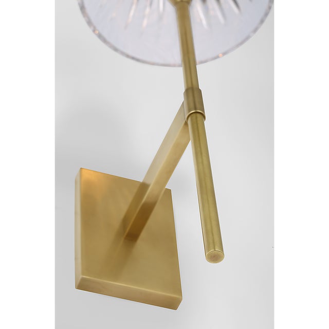 Waterford for Visual Comfort Signature Blaze 14" Sconce in Natural Brass with Clear Crystal For Sale - Image 10 of 14