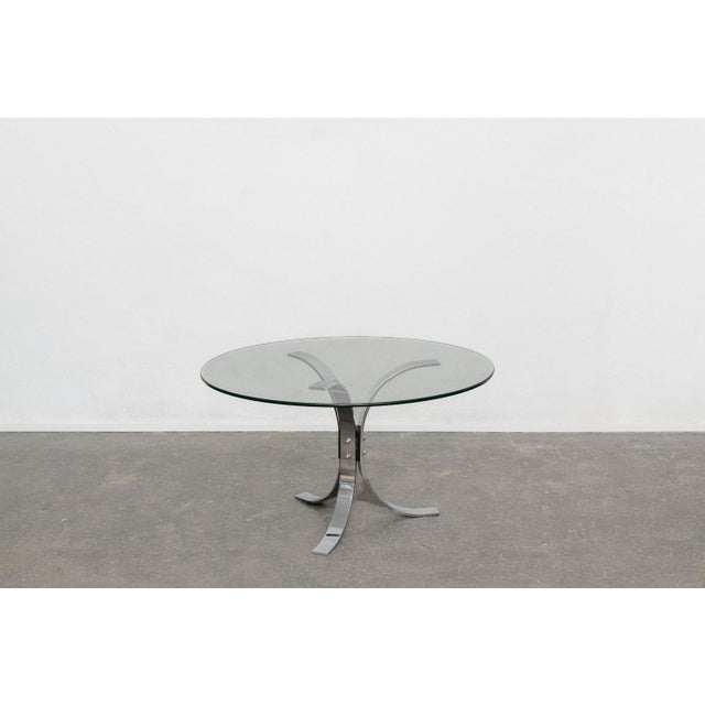 1980s Chrome and Glass Coffee Table in the style of Roger Sprunger, 1970s For Sale - Image 5 of 5