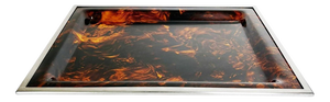 Metal and Faux Effect Tray, France, 1970s