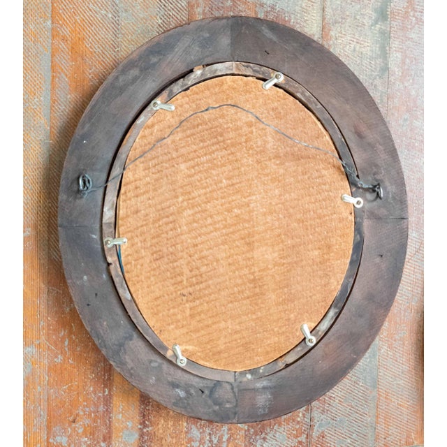 19th Century Pair of American Victorian Oval Walnut Mirrors For Sale - Image 9 of 10