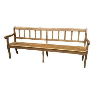 19th Century English Elmwood Hall Bench For Sale