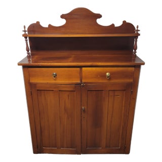 Antique Cherry Jelly Cupboard With Gallery Back, Circa 1900 For Sale