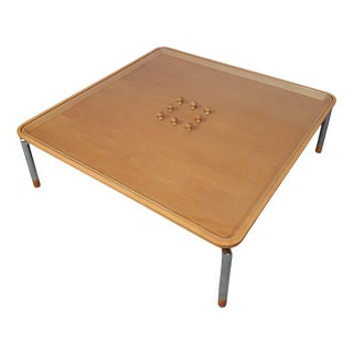 Coffee Table with Cork and Glass Top For Sale