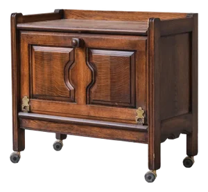 Mid-Century French Oak Bar Cabinet by Guillerme Et Chambron