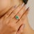 Green VRJewels 1.31 Carat Pear-Cut Zambian Emerald Wave Ring Size 6.5 in 14k White Gold For Sale - Image 8 of 13