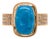 3.3ct Sonoran Turquoise Ring With Natural Diamond Accents in Solid 14k Gold, Size 6.75 For Sale