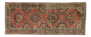 Vintage Turkish Oushak Runner, Wide Hallway Runner - 04'09 X 11'11