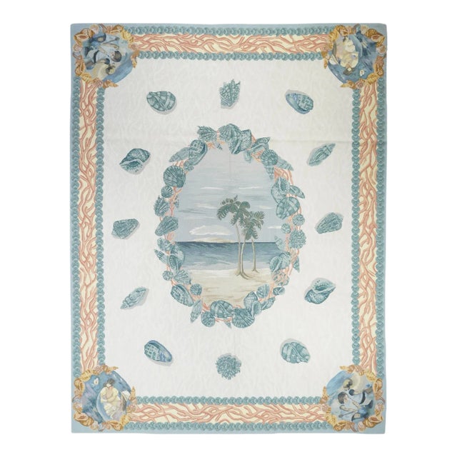French Aubusson Design Rug 7'10'' X 9'11'' For Sale