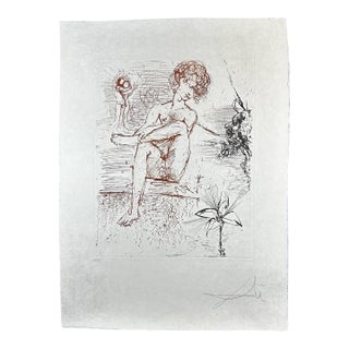 1960s Dali the Mythology Narcissus Hand Signed Numbered Etching Surreal Art For Sale