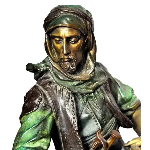 Metal Arab Huntsman on Horse Bronze Sculpture by Antoine-Louis Barye - Signed For Sale - Image 7 of 9