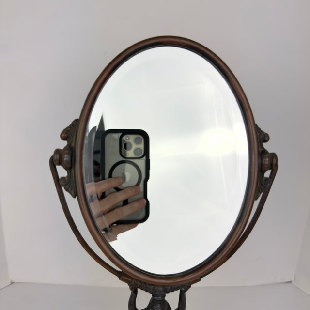 Art Nouveau Art Nouveau Figural Lady Vanity Mirror For Sale - Image 3 of 10
