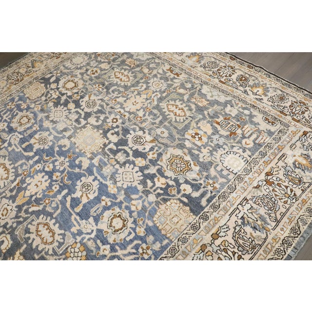 Blue Antique Blue Malayer Carpet - 8'4" x 11'6" For Sale - Image 8 of 14