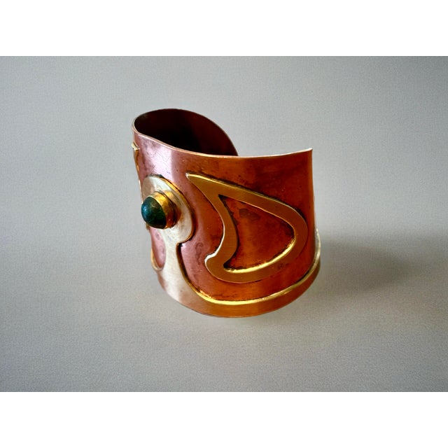 Boho Chic Copper and Brass Cuff For Sale - Image 4 of 6