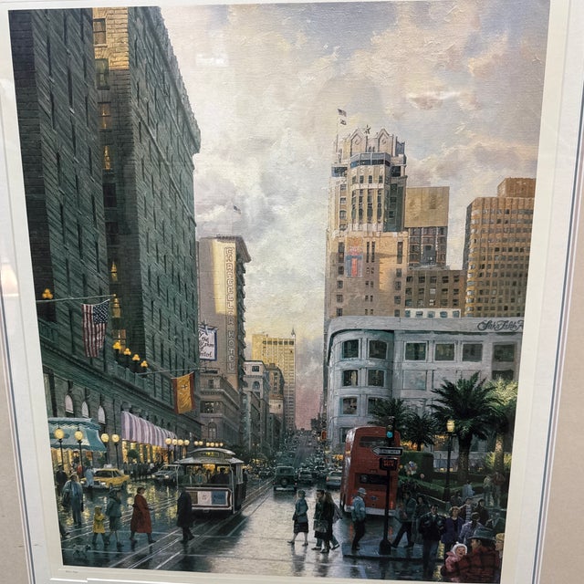 Circa 1990 Thomas Kinkade "San Francisco, Late Afternoon at Union Square", Signed For Sale - Image 10 of 12