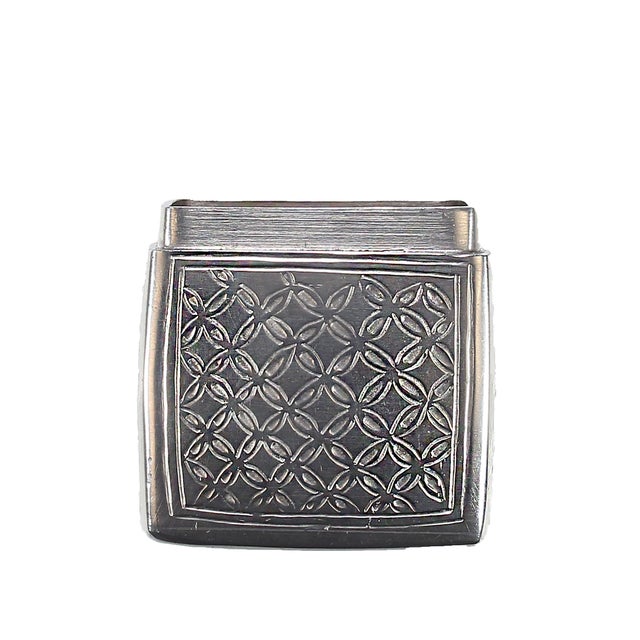 Traditional Late 20th Century Square Lidded Pewter Box With Christian Motif For Sale - Image 3 of 7