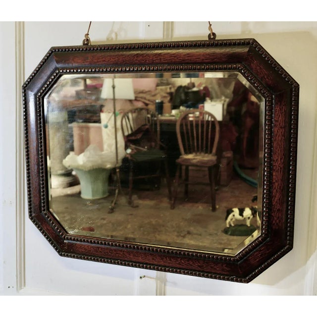 Large Antique Oak Wall Mirror, 1890s For Sale - Image 3 of 6