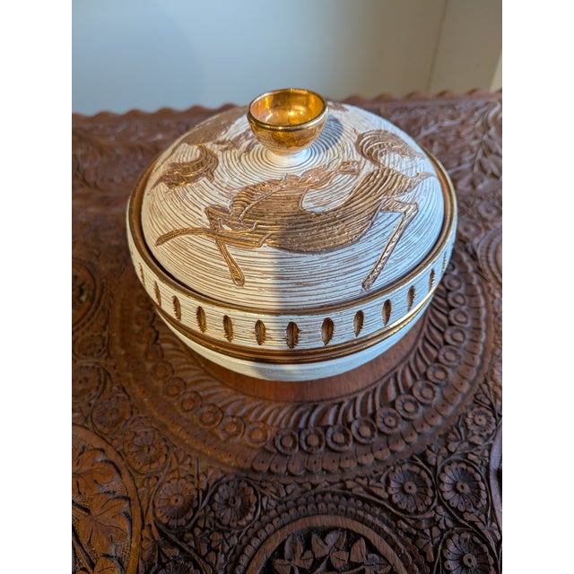 Sculptural lidded ceramic bowl by Fratelli Fanciullacci, Italy, circa 1960s. This piece features the maker’s signature...