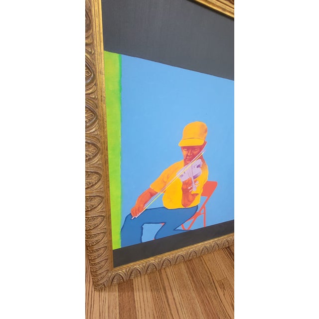 Large Contemporary Neon Art Oil on Canvas Painting 1980s Pop Art For Sale - Image 11 of 11