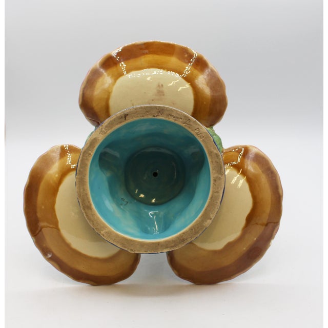 Ceramic Circa 1861 English Majolica Centerpiece Sweetmeat Server by Minton For Sale - Image 7 of 10