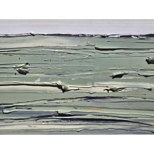 Green Contemporary Neutral Color Palette Abstract Landscape Painting / Color Field For Sale - Image 8 of 11