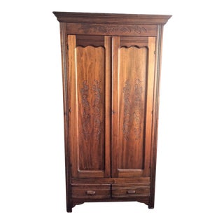 Antique 2 Door Oak Wardrobe For Sale