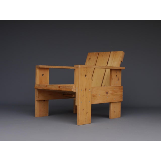 Wood Set of Crate Armchairs by Gerrit Rietveld for Gerard van de Groenekan, 1970s For Sale - Image 7 of 18