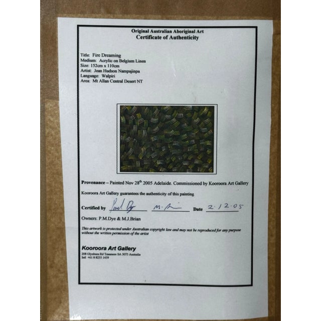 Australian Fire Dreaming c.2005 – Monumental Painting by Jean Hudson Nampijinpa Framed For Sale - Image 12 of 18