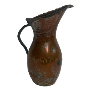 Early 20th Century Copper Glazed Pitcher For Sale