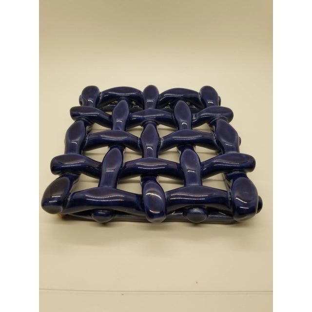 Vintage Porcelain Trivet Made in Portugal For Sale - Image 4 of 4