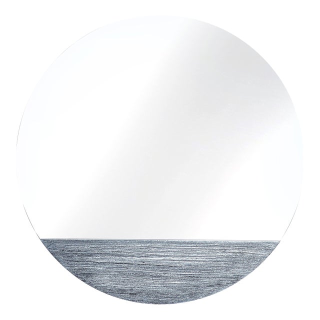 Orizzonte 900 Silver Round Mirror by Disain1971 For Sale