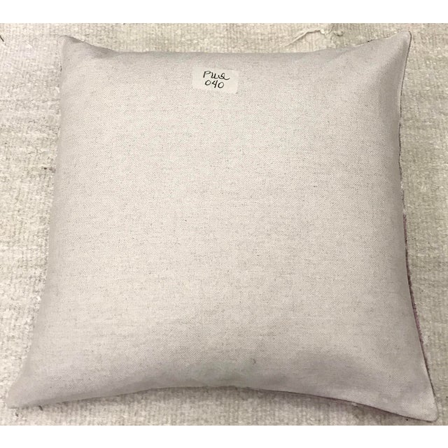 Silk Uzbek Ikat Velvet Hand Made Square Pillow Cushion with natural linen backing and hidden zipper. 10/90 down feather...