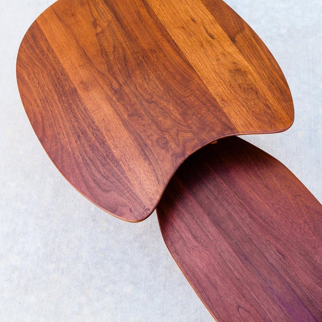 1960s 1960s Restored Space Age Biomorphic Two Tier Coffee Table in Solid Walnut, Attributed For Sale - Image 5 of 12