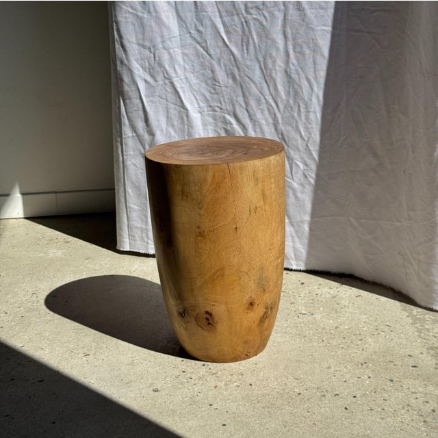 Vintage Side Table in Natural Cylindrical Mango Wood, 1980s For Sale - Image 6 of 18