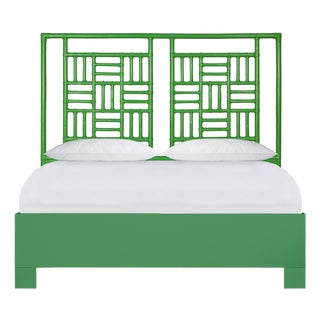 Finn Platform Bed Queen - Bright Green For Sale